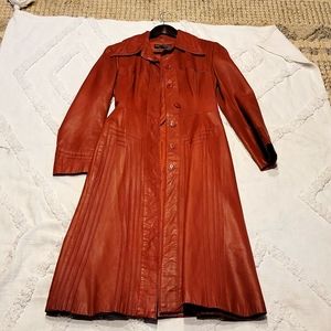 Vintage leather trench jacket